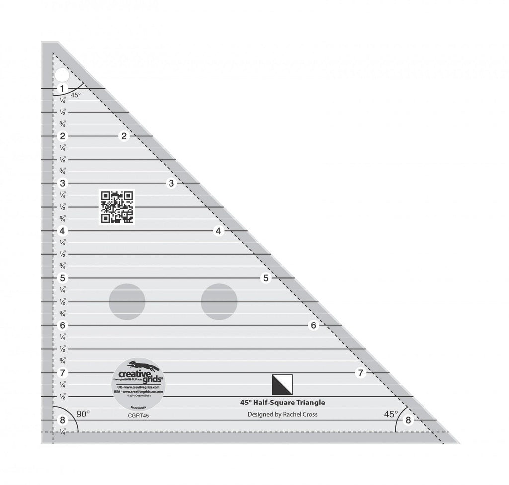 Creative Grids 45 Deg Half Square Triangle Ruler