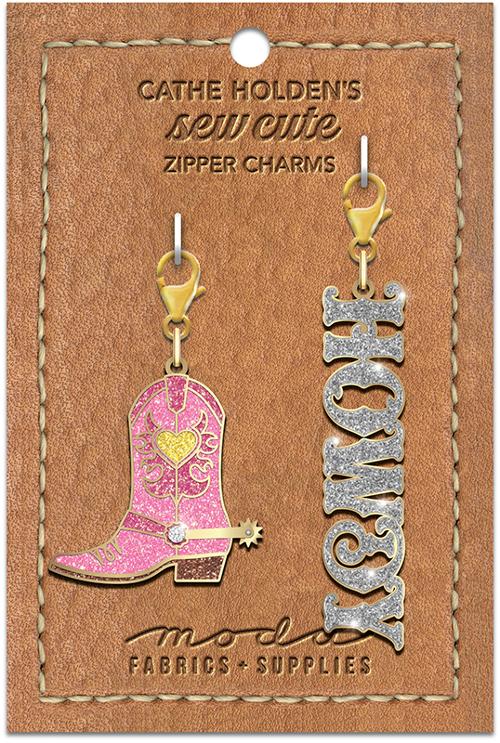 Cowboy Boot Howdy Zip Pull 2ct