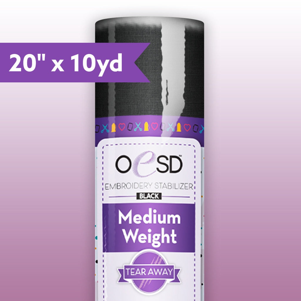 Medium Weight TearAway Black 20inx10yd