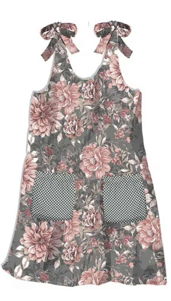 Prairie Pinafore Home Decor Panel Sage Gray