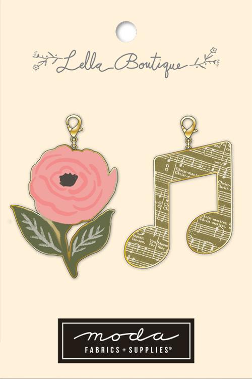 Posy Music Note Zip Pull 2ct