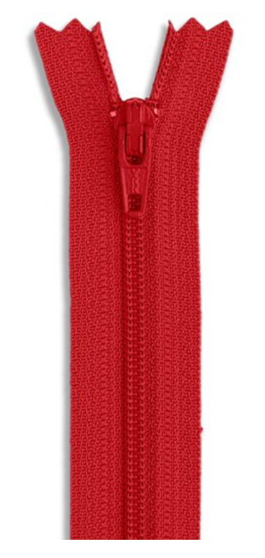 22" #3 Nylon Dress Zipper Red