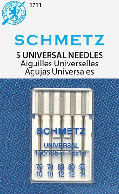 Schmetz Universal Machine Needle Assorted Sizes 70/80/90 5ct
