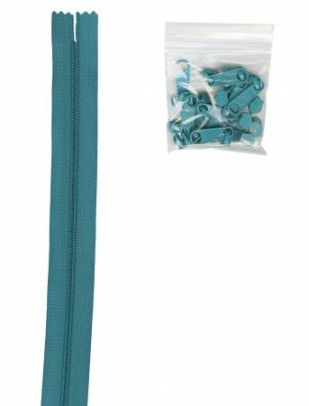 4 yards of 16mm #4.5 zipper chain and 16 Extra-Large Coordinated Pulls - Emerald 4 yards of 16mm #4.5 zipper chain and 16 Extra-Large Coordinated Pulls - Emerald