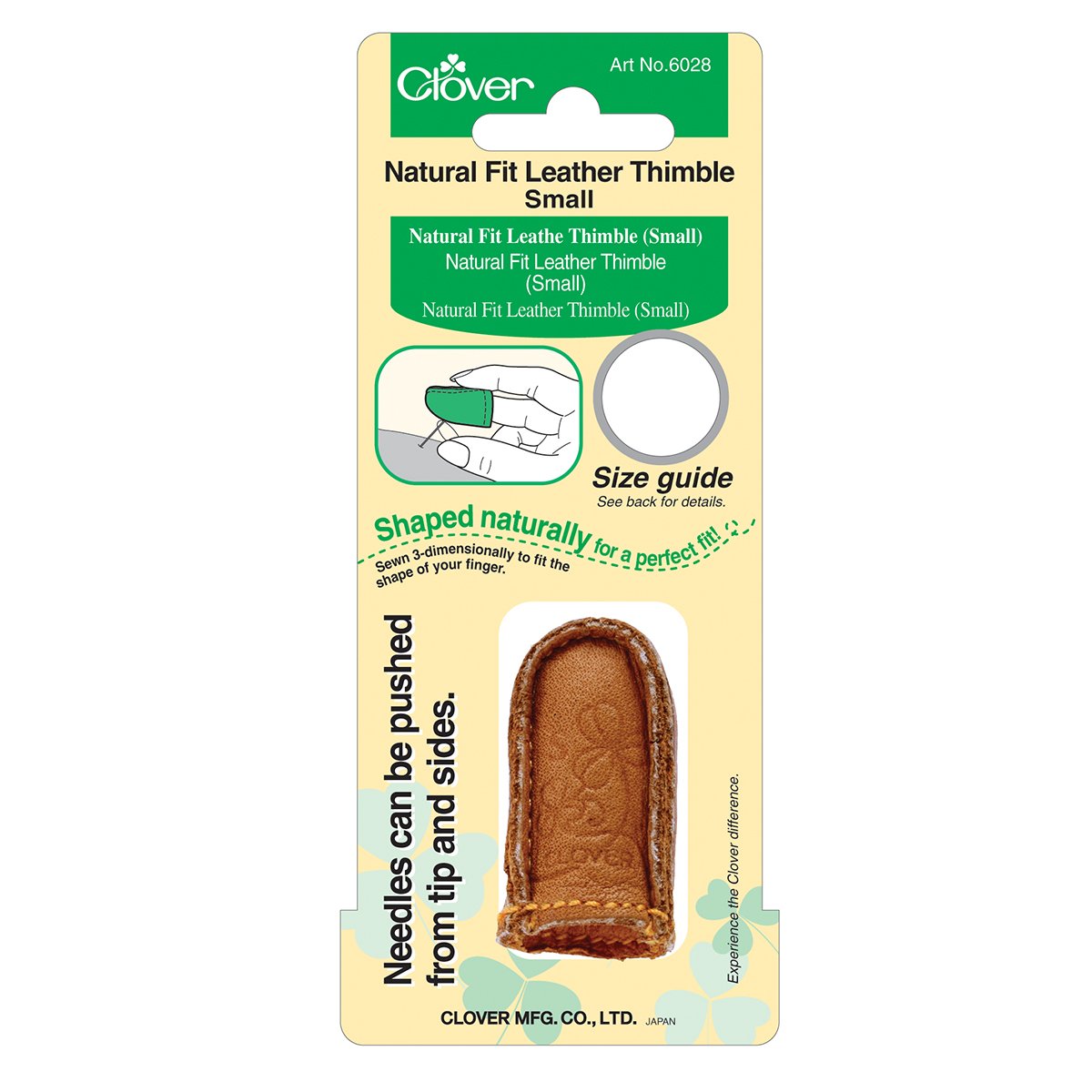 Clover Thimble Leather Natural Fit - Small