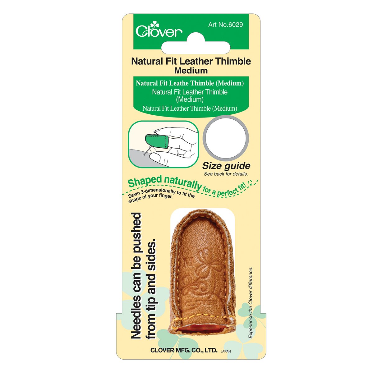 Clover Thimble Leather Natural Fit - Medium