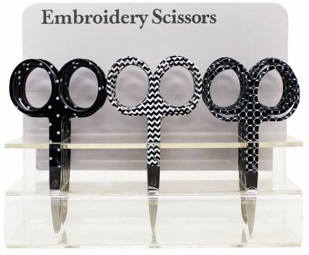 Embroidery Scissor, Asst Black and White Patterns