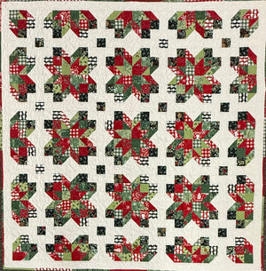Amaryllis Quilt Kit, 60.5x60.5, Scrappy Binding Included