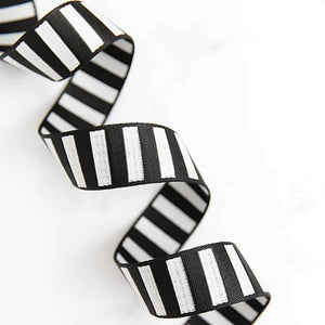 Bold Stripe Web Black/White 1.5" x 1 yard