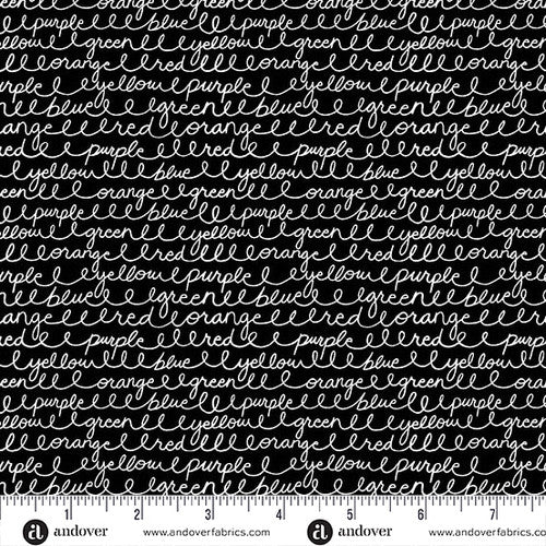 Back to School Cursive Colors Black