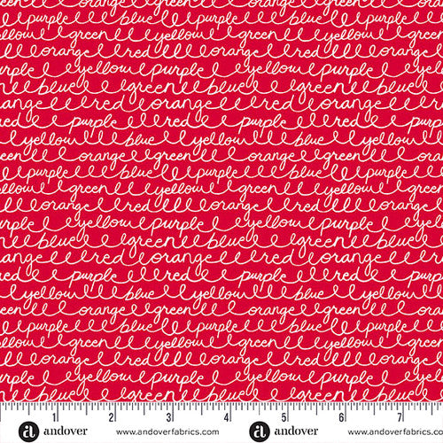 Back to School Cursive Colors Cherry