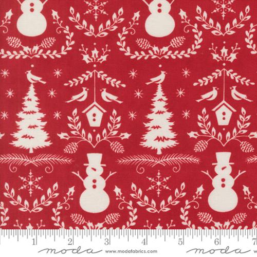 Berry Red Winter Damask
