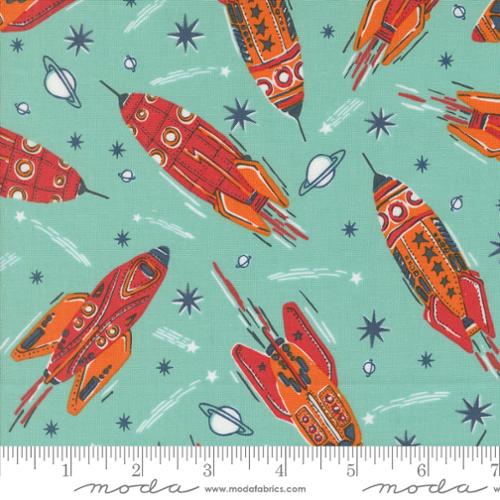 Blue Nebula Vintage Rockets
