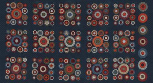 Indigo Penny Blocks Panel 24" x 44"