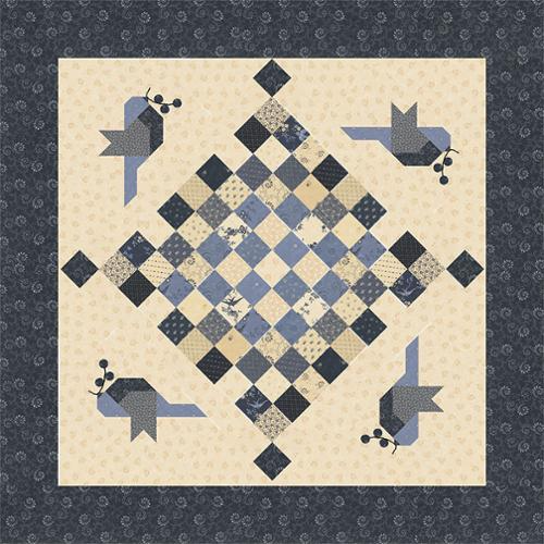 Bluebirds Nest Kit, 30" x 30", Pattern Included