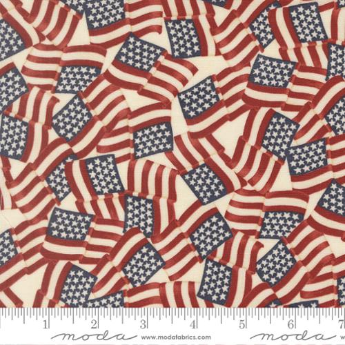 America 250 Years Parchment Waving Flags