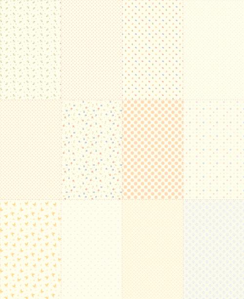 Pastel Prairie Porcelain Low Volume Sampler 36" x 44" Panel