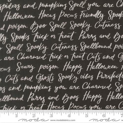 Purrs and Boos Black Cat Happy Halloween Lettering