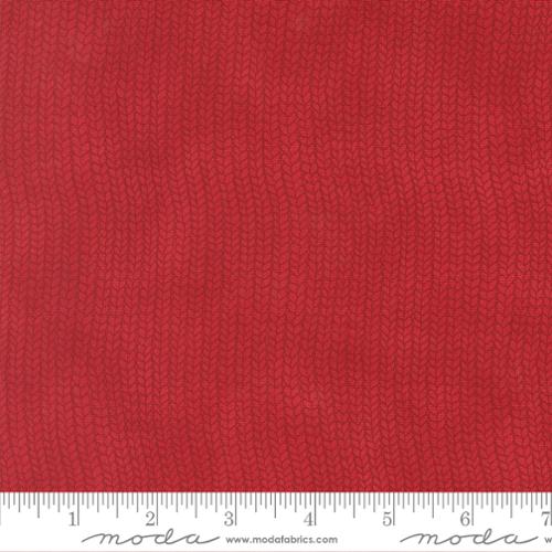 When Snow Falls Berry Red Stocking Weave