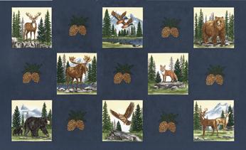 Northwoods Lodge Panel Midnight 24" x 44"