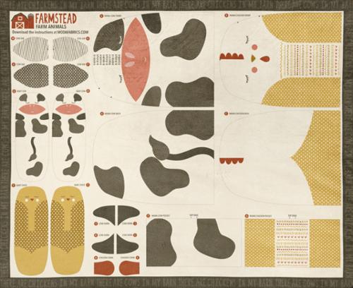 Farmstead Cuddle Panel Multi Chicken & Cow