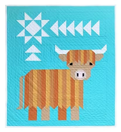 Cattle Call - A Highland Cow Kit, 39 3/4" x 45 1/4", Pattern & Binding Included