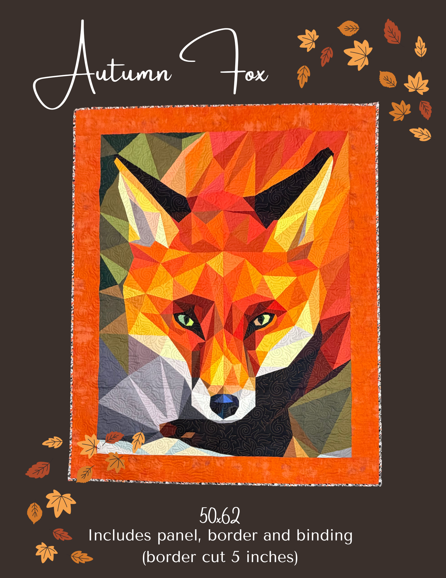 Autumn Fox Panel Kit, Border/Binding Included 50x62