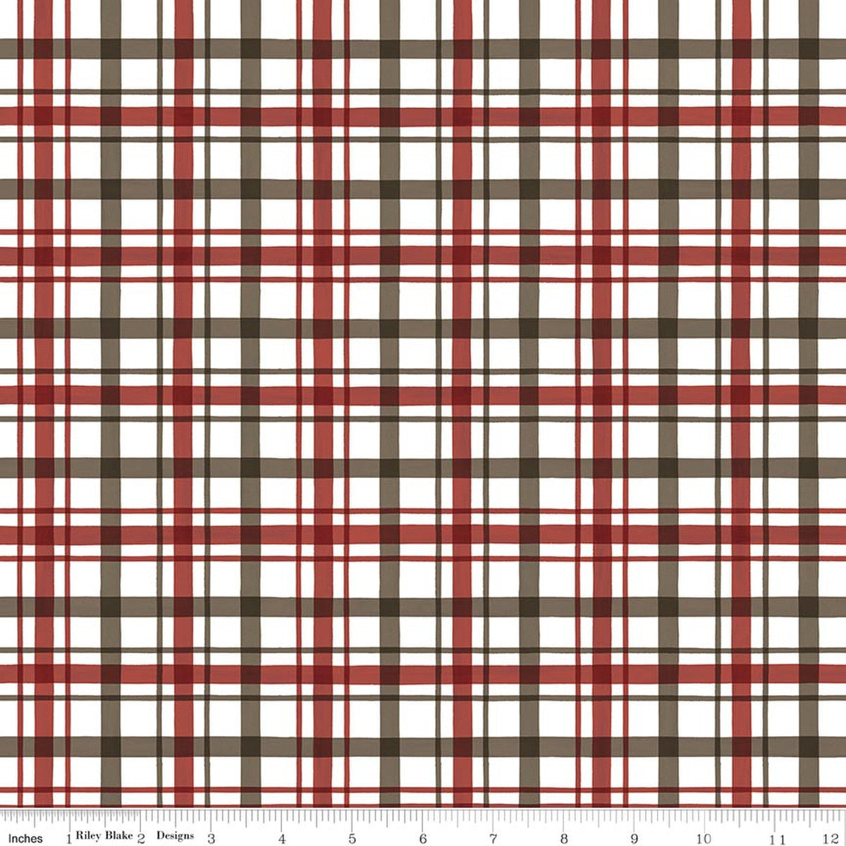 Covered Bridges in Winter Plaid Barn Red