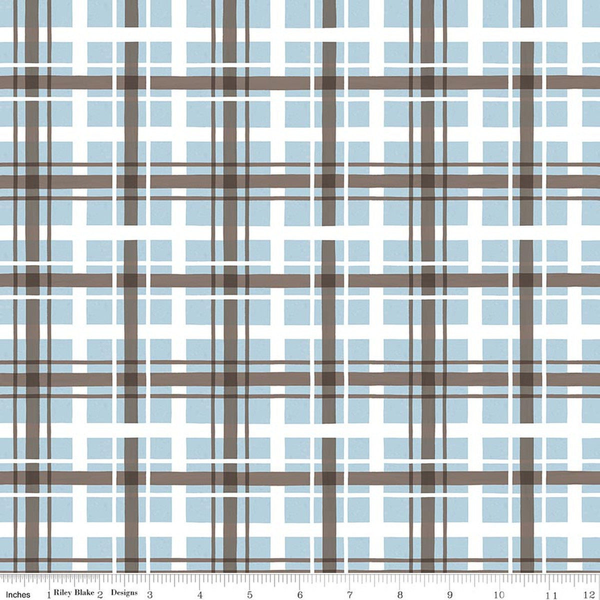 Covered Bridges in Winter Plaid Iceberg