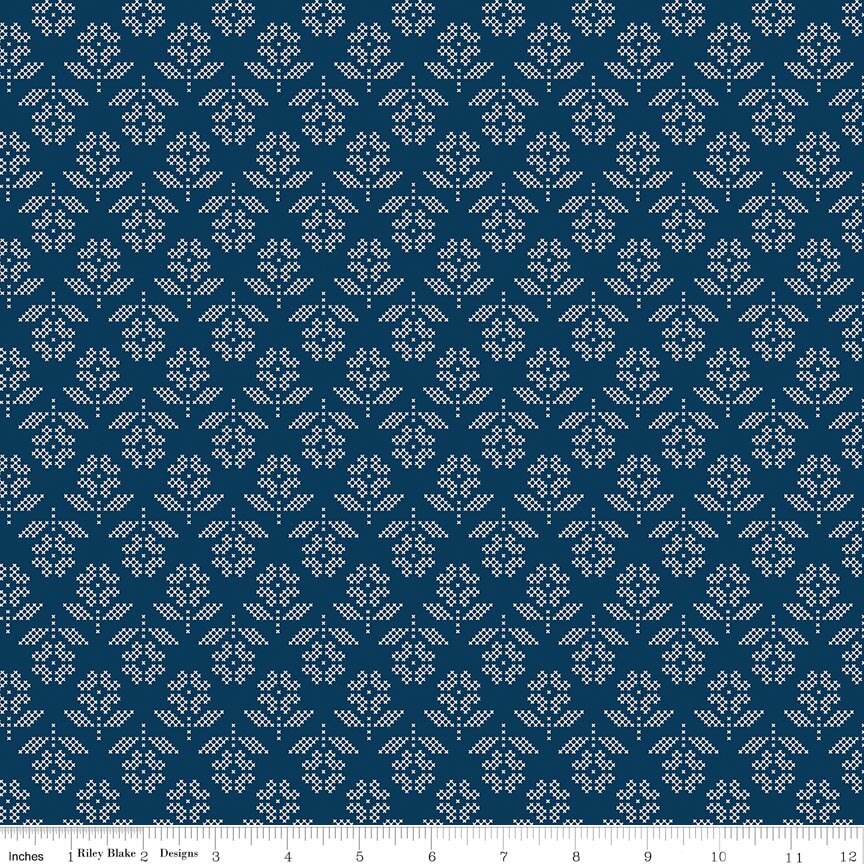 Denim & Daisy Flowers Oxford Blue