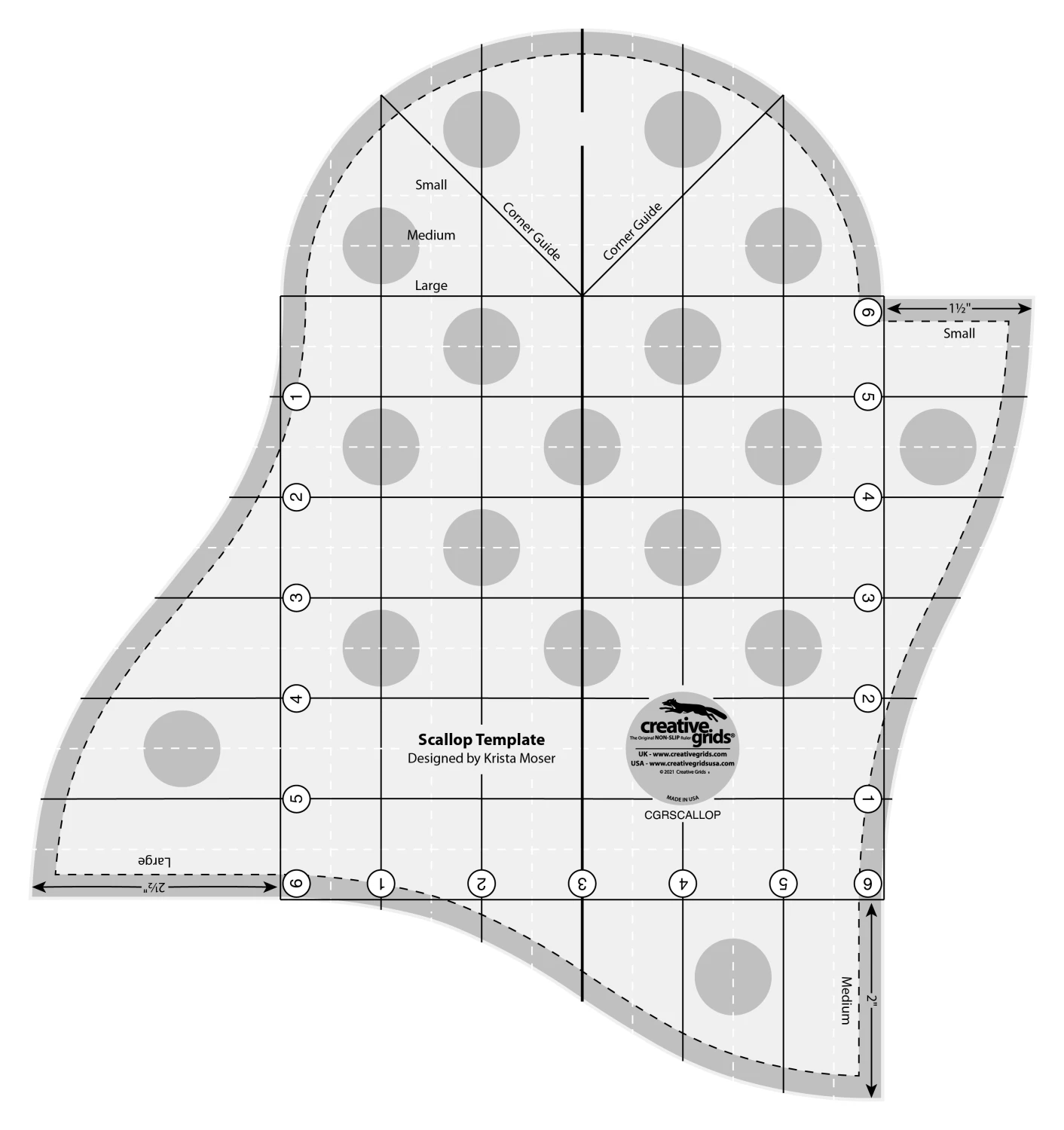 Creative Grids Quilt Ruler Scallop Template