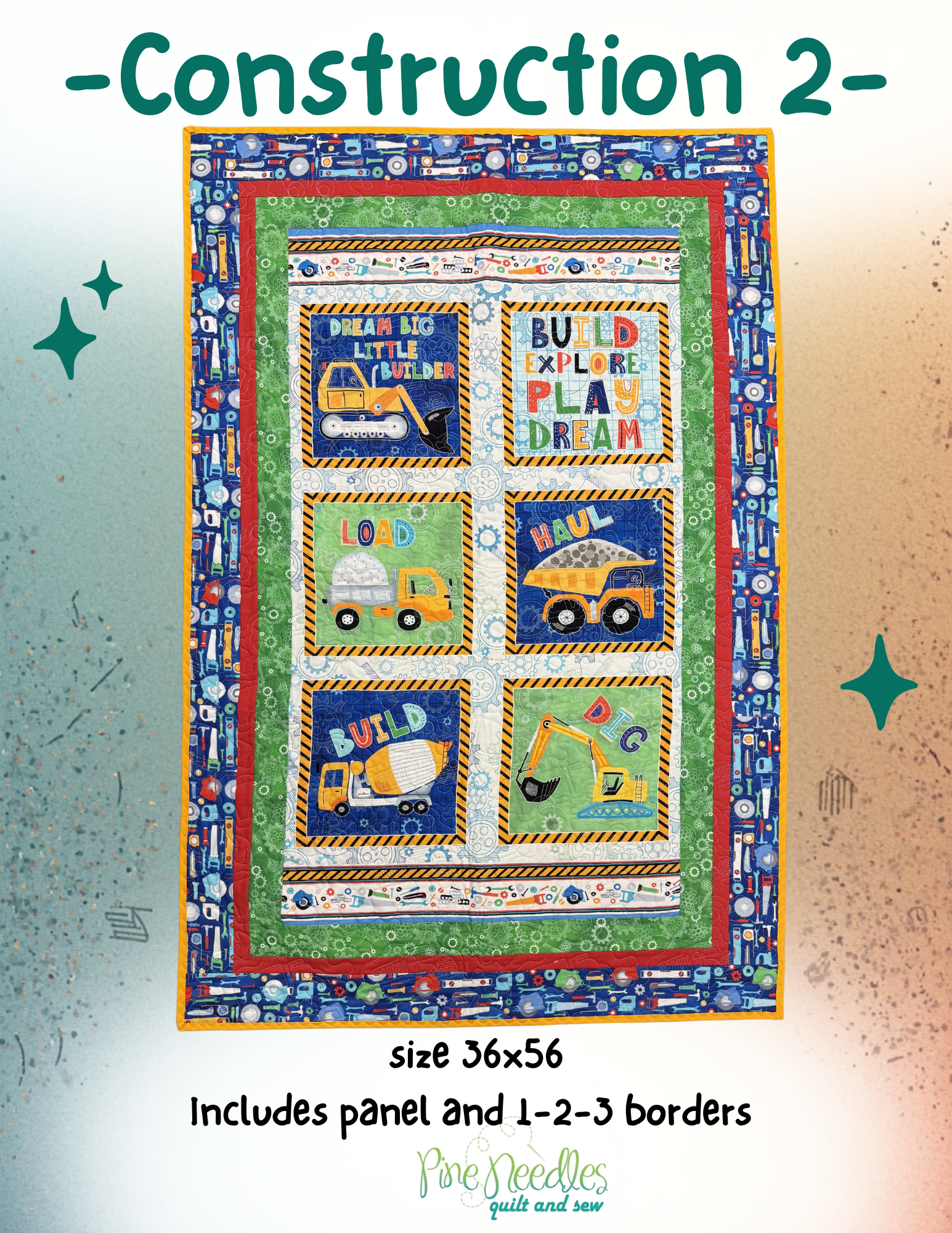 Construction Kit, Binding Included, 36.5" x 55.5"