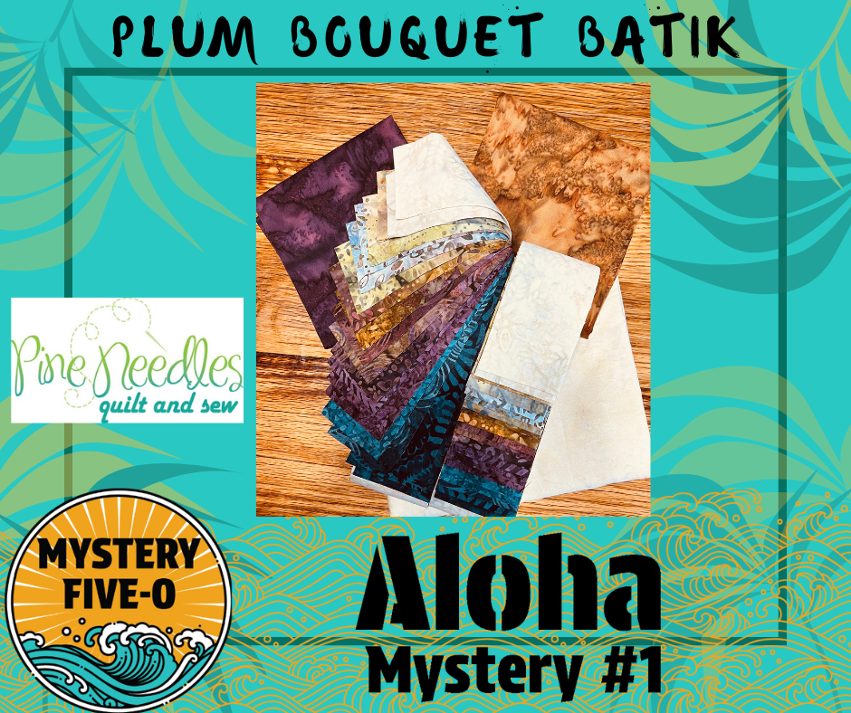 Mystery Five-O Aloha Plum Bouquet Kit, 56x72, Binding Included