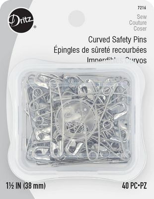 Curved Safety Pins Size 2 Nickel 40pc