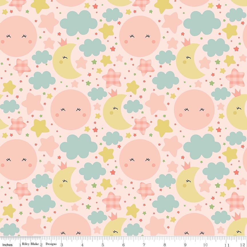 Flannel Love You to the Moon Nighttime - Blush