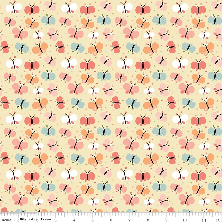 Flannel Love You to the Moon Butterflies - Sunshine