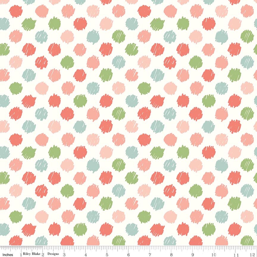 Flannel Love You to the Moon Dots - White