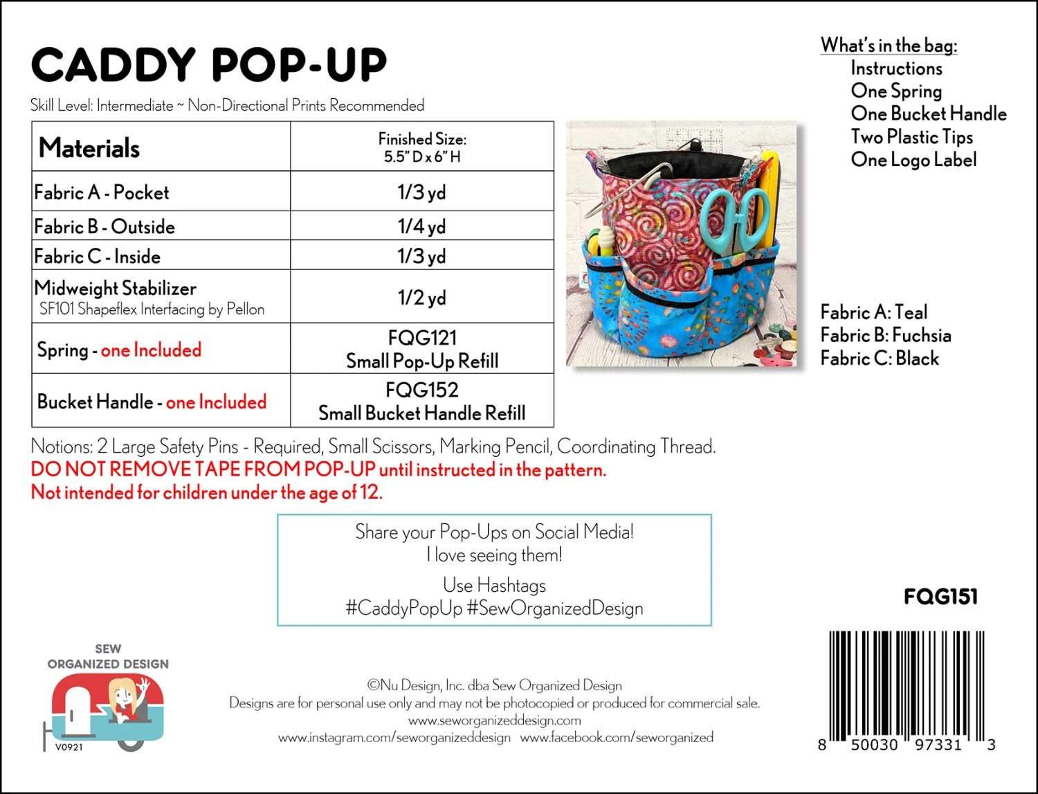 Caddy Pop Up