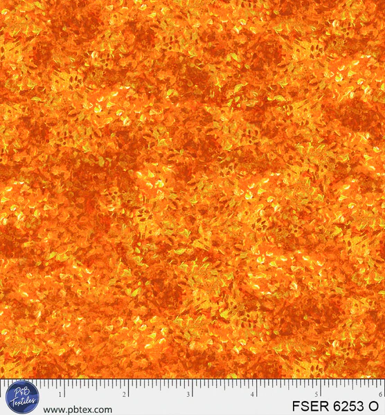 Fireside Serenity Painted Foliage Texture Orange