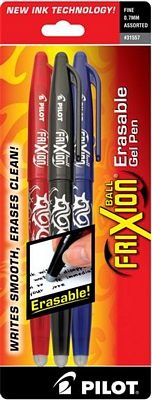 Frixion Erasable Gel Pen 3ct Black/Blue/Red