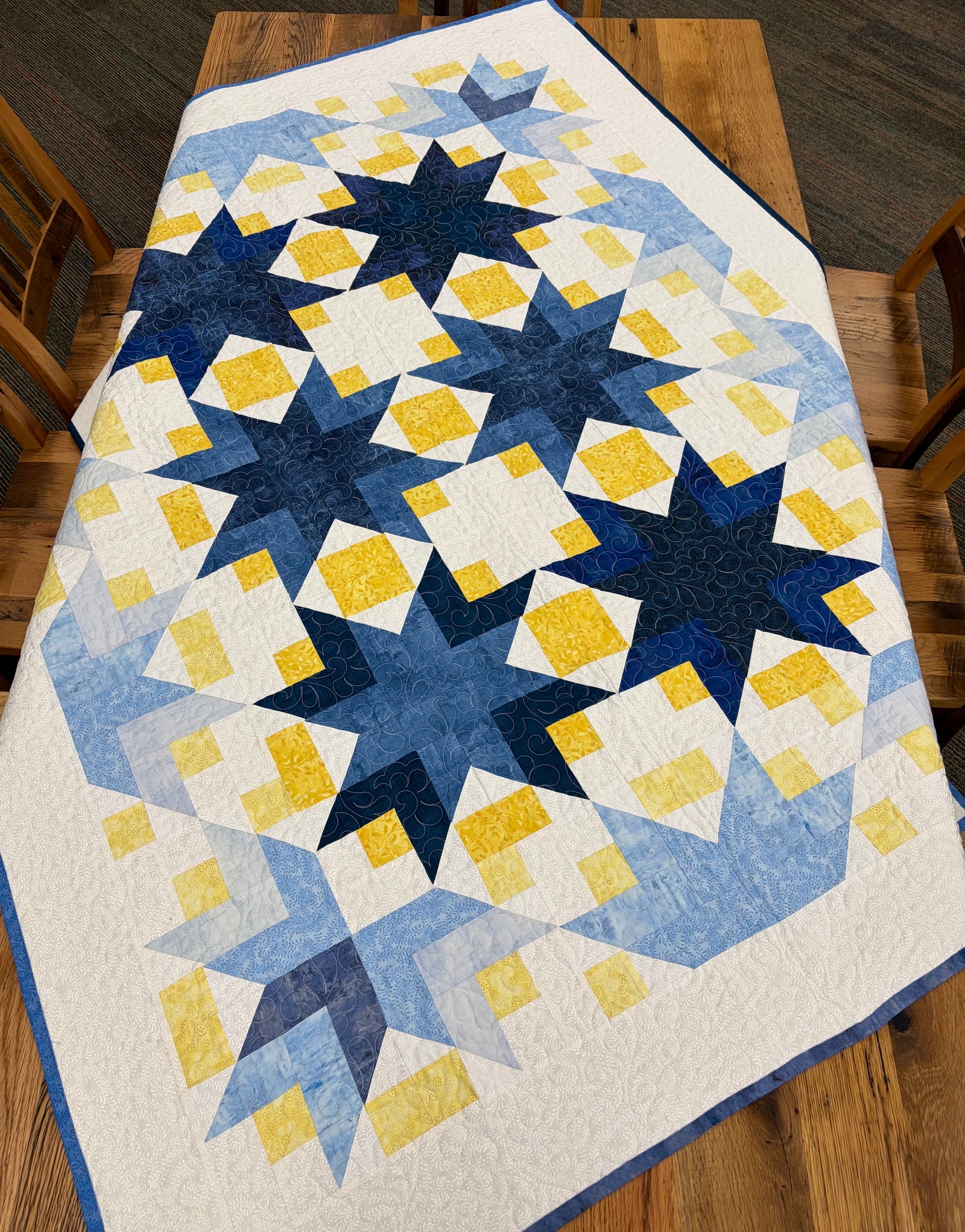 Mystery Five-O Aloha Sunshine & Blue Skies Kit, 56x72, Pattern & Binding Included