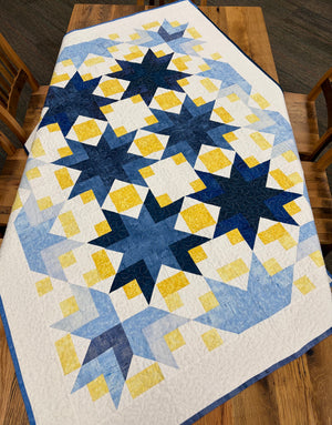Mystery Five-O Aloha Sunshine & Blue Skies Kit, 56x72, Pattern & Binding Included