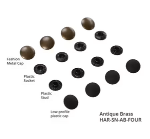 Tool-free Snaps - Set of Four - Antique Brass