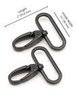 Swivel Hook 1.5 in Black Metal 2 pc