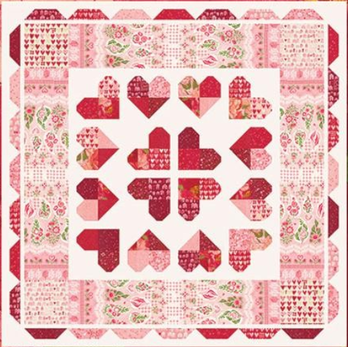 Heart of the Matter Kit, 65" x 65", Pattern & Binding Included