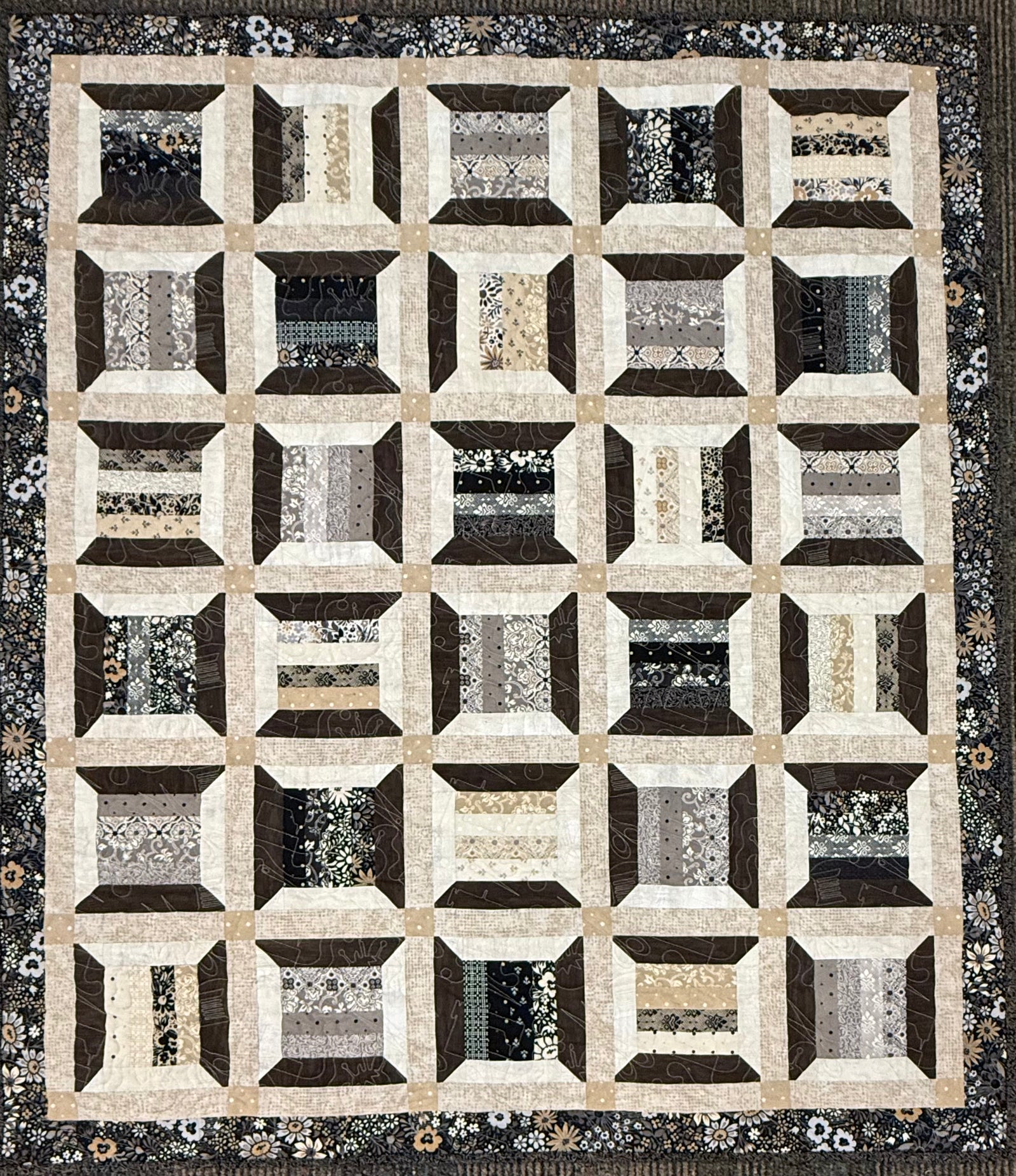 Summer Spools Posh Kit, 44 1/2" x 52 1/4", Pattern & Binding Included