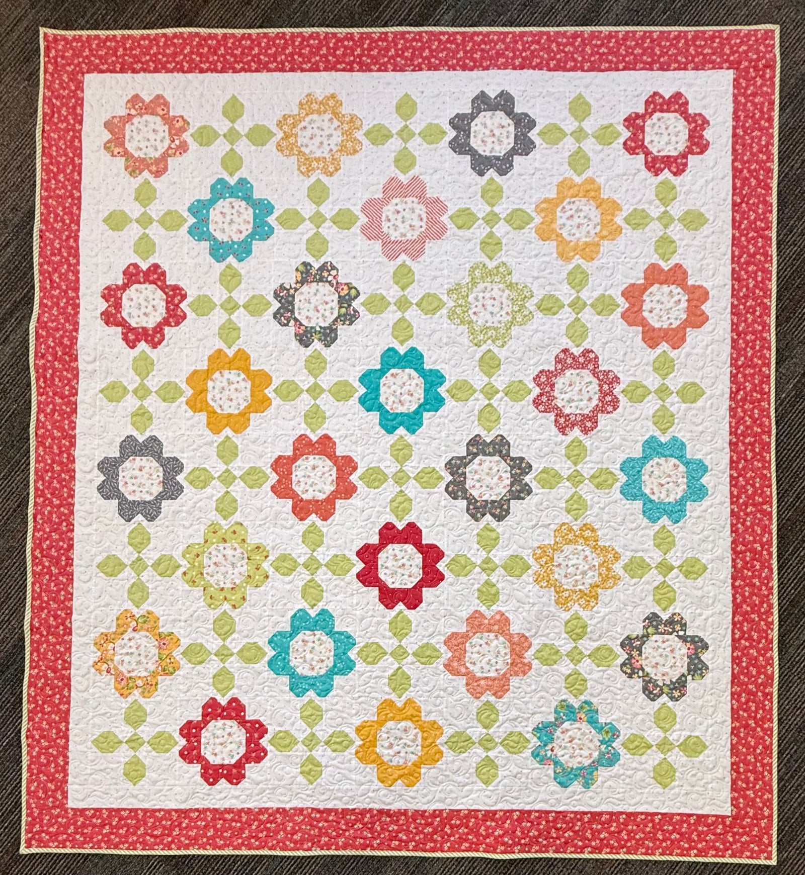 Garden Melody Kit, 68" x 76", Pattern & Binding Included