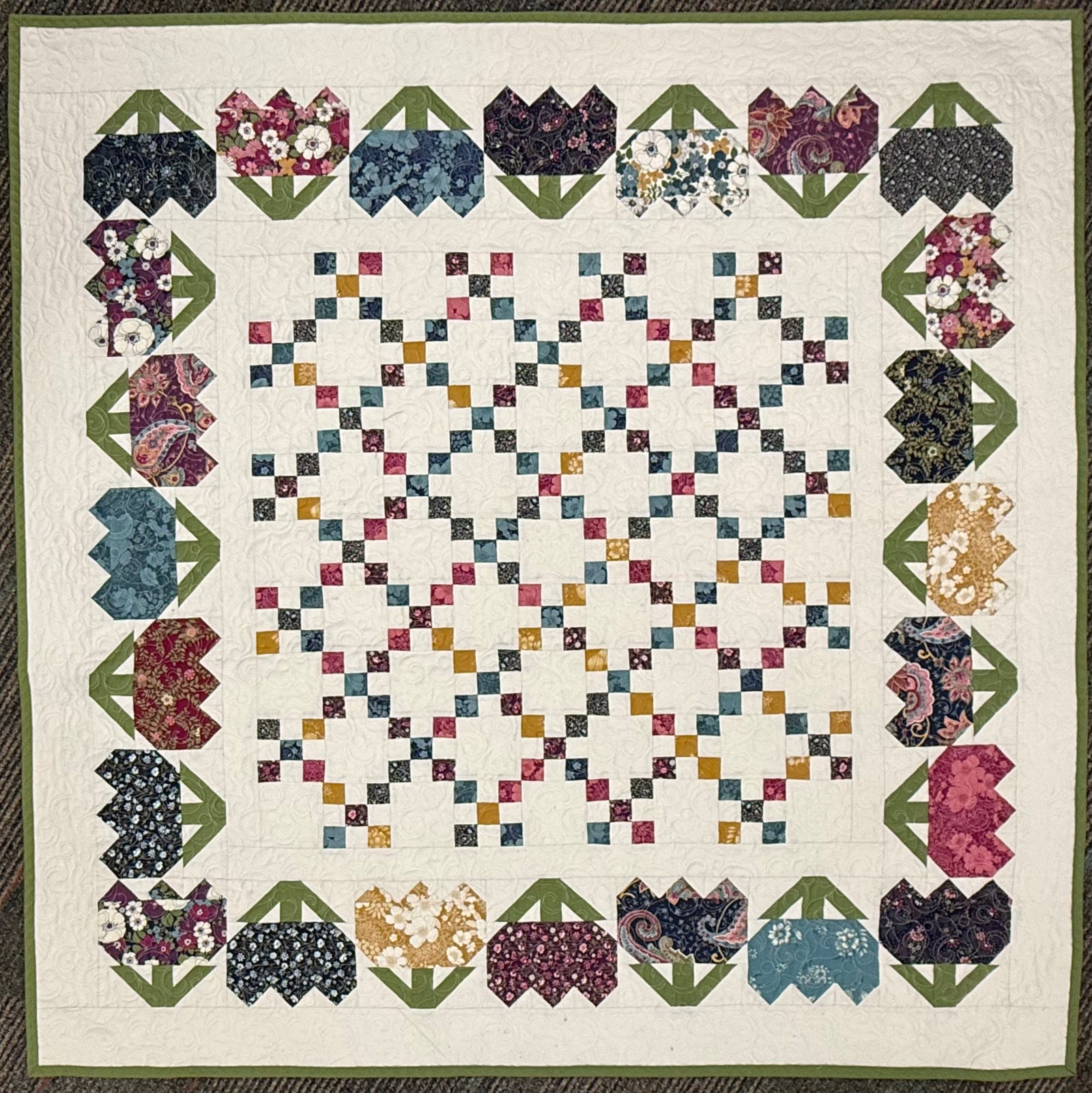Flower Patch Kit, 56" x 56", Pattern & Binding Included