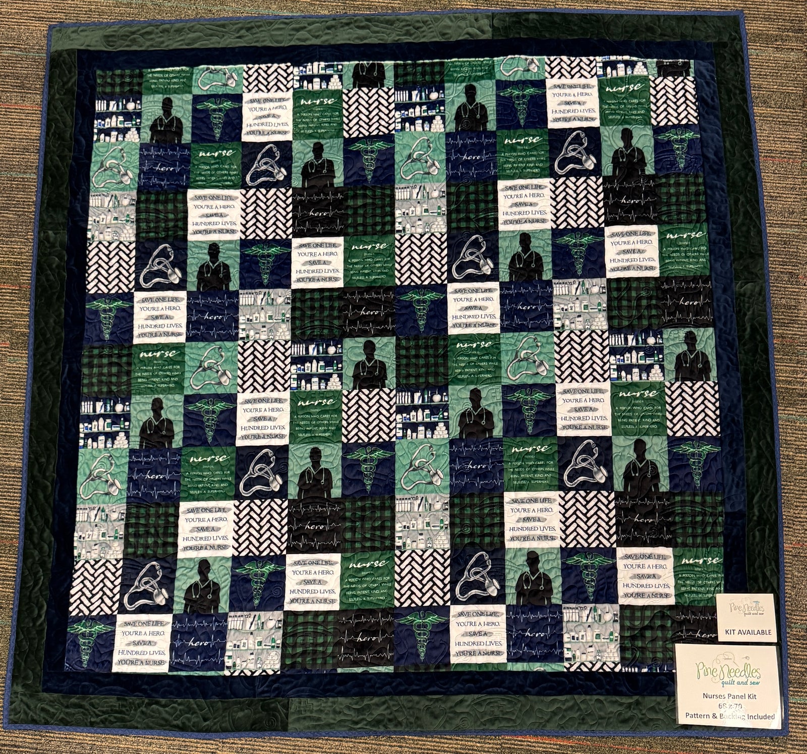 Nurses Panel Kit, 65 x 65, Quilt Top & Pattern Included