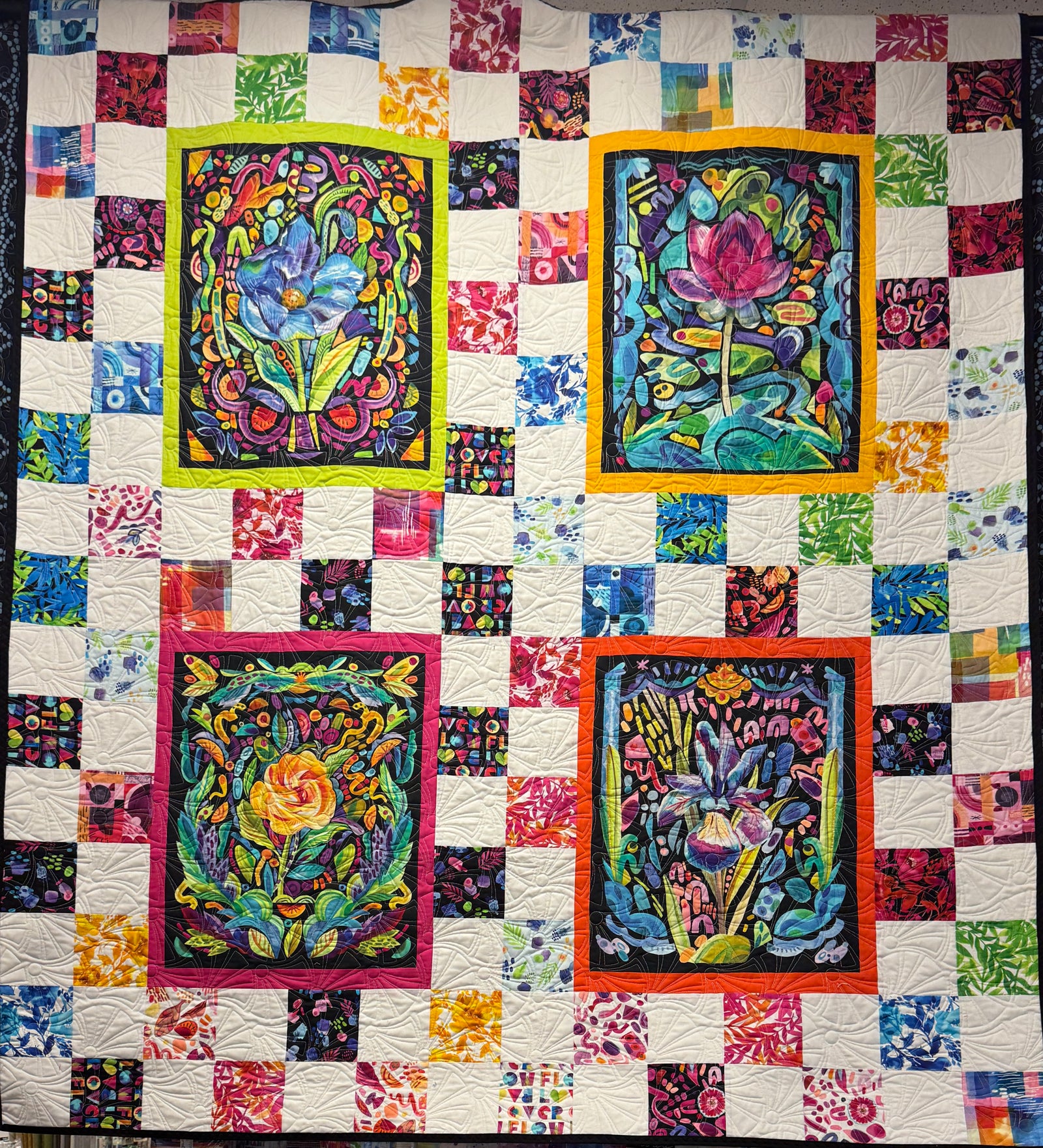 Chunky Charmer Bright Kit, 63.5 x 72.5, Pattern & Binding Included